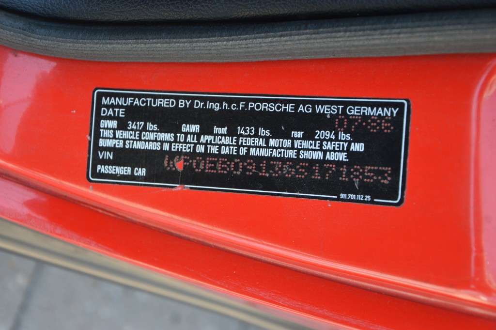 Porsche 911 Carrera 3.2 Cabrio Matchingnumbers